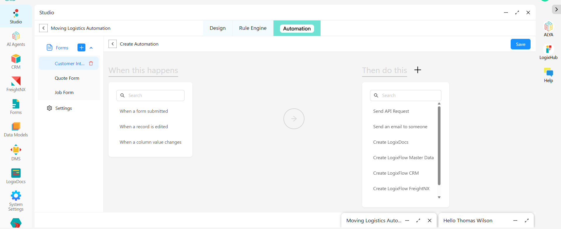Moving Business 7 Automation workflow editor in LogixFlow