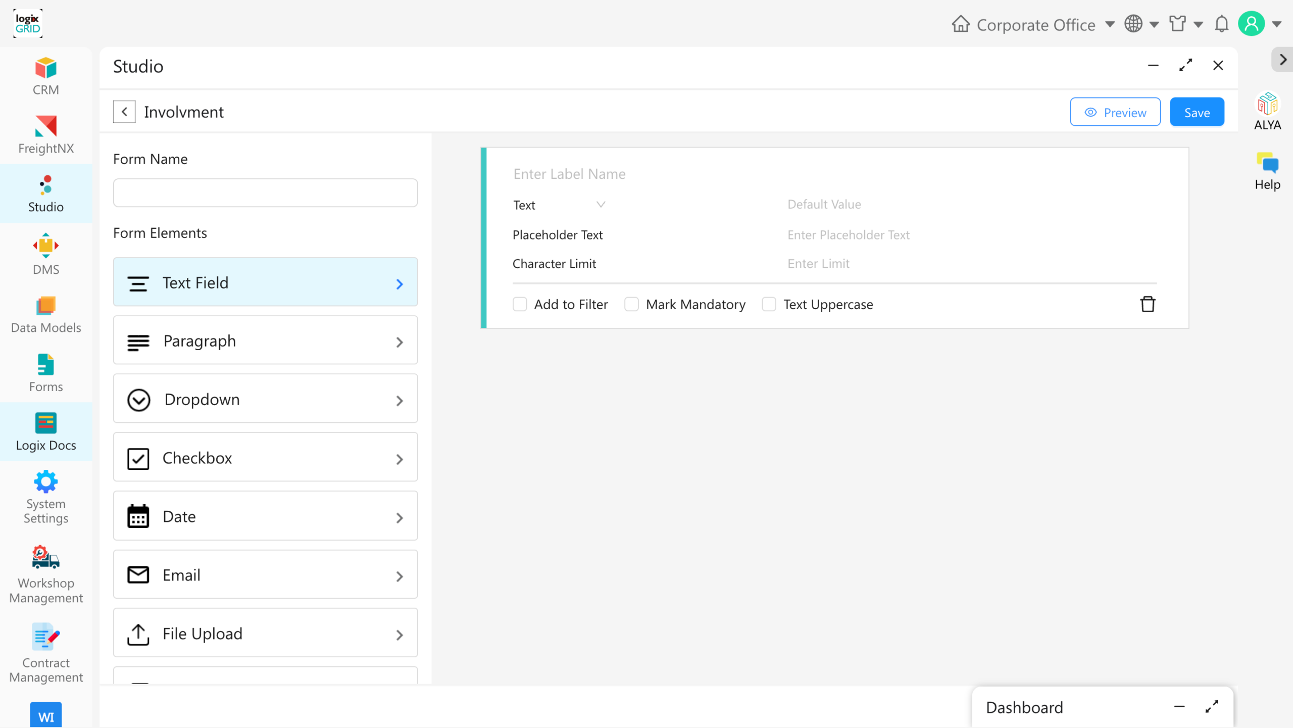 LogixStudio app builder canvas